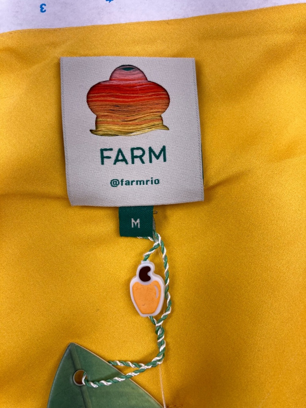 NWT Farm Rio Yellow Tropical Print Bias Dress Size M - Picture 10 of 13
